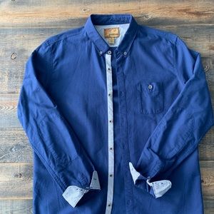 R-Vintage Dark Blue Dress shirt 100% Cotton